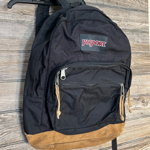 Jansport Bags Jansport Backpack Black With Leather Bottom Poshmark